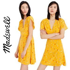 MADEWELL Silk Belladonna Dress in Painted Carnations